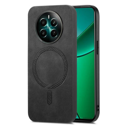 Retro MagSafe Magnetic PU Back Cover Phone Case, Compatible with Realme 12+ 5G