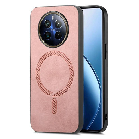 Retro MagSafe Magnetic PU Back Cover Phone Case, Compatible with Realme 12 Pro+