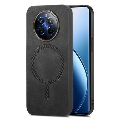 Retro MagSafe Magnetic PU Back Cover Phone Case, Compatible with Realme 12 Pro+