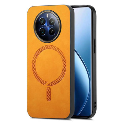 Retro MagSafe Magnetic PU Back Cover Phone Case, Compatible with Realme 12 Pro+