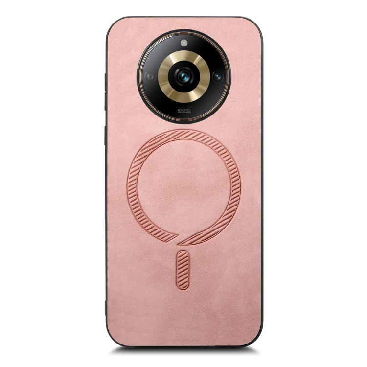 Retro MagSafe Magnetic PU Back Cover Phone Case, Compatible with Realme 11 Pro / Pro+
