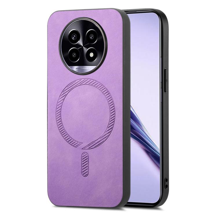 Retro MagSafe Magnetic PU Back Cover Phone Case, Compatible with Realme 13 Pro 5G