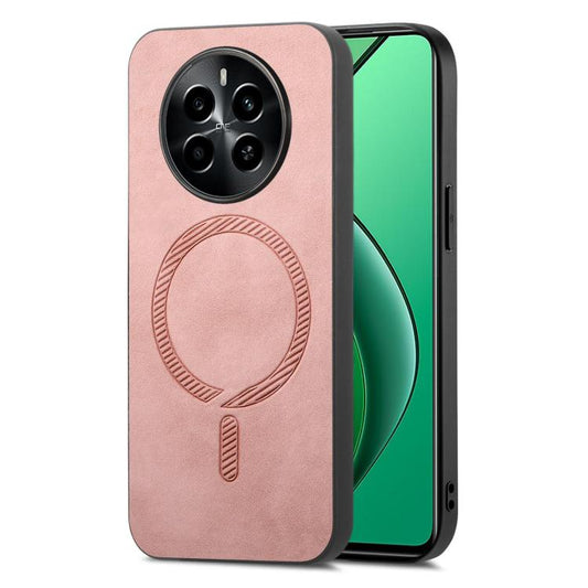 Retro MagSafe Magnetic PU Back Cover Phone Case, Compatible with Realme 13 4G