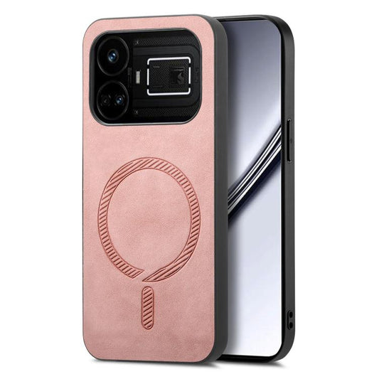 Retro MagSafe Magnetic PU Back Cover Phone Case, Compatible with Realme GT5 5G