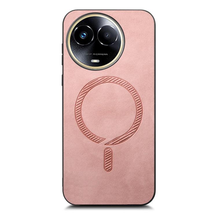 Retro MagSafe Magnetic PU Back Cover Phone Case, Compatible with Realme 11 5G