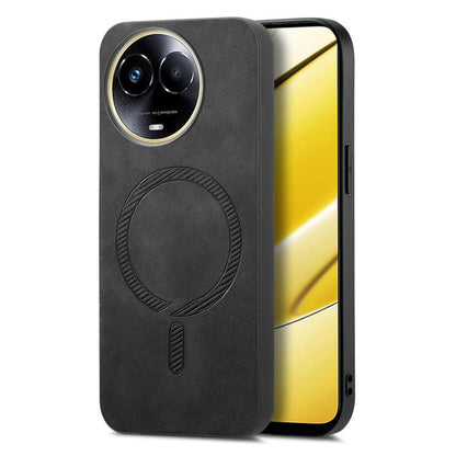Retro MagSafe Magnetic PU Back Cover Phone Case, Compatible with Realme 11 5G