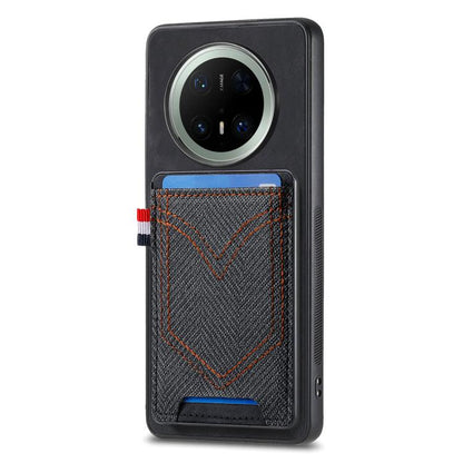 Denim Texture Leather Skin Phone Case with Card Slot, Compatible with Huawei Mate 70 Pro+