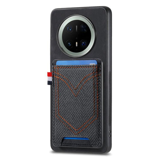Denim Texture Leather Skin Phone Case with Card Slot, Compatible with Huawei Mate 70 Pro+