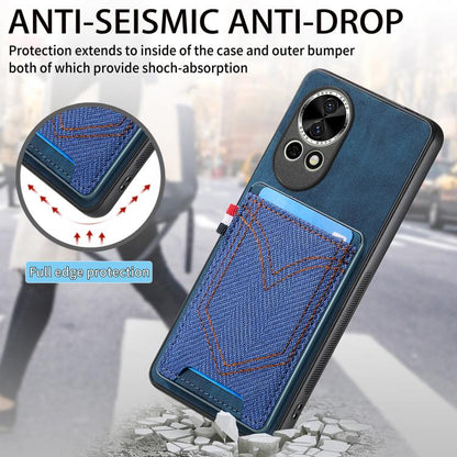 Denim Texture Leather Skin Phone Case with Card Slot, Compatible with Huawei nova 14 Ultra