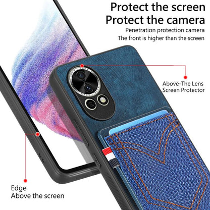 Denim Texture Leather Skin Phone Case with Card Slot, Compatible with Huawei nova 14 Ultra