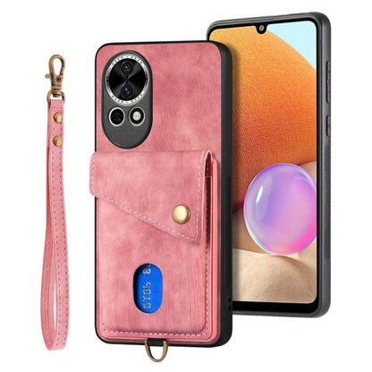 Retro Card Wallet Fold Leather Phone Case with Strap, Compatible with Huawei nova 13 Pro