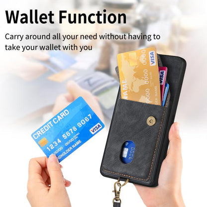 Retro Card Wallet Fold Leather Phone Case with Strap, Compatible with Huawei nova 14 Pro