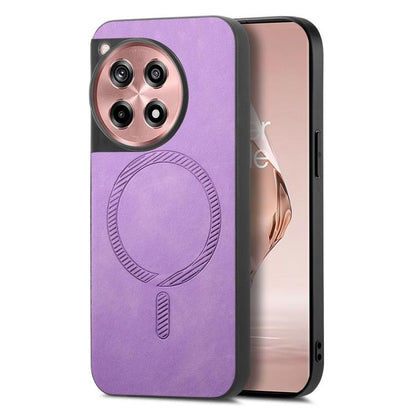 Solid Color Retro Magsafe PU Back Cover Phone Case, Compatible with OnePlus Ace 3 / 12R 5G