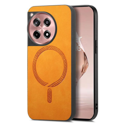 Solid Color Retro Magsafe PU Back Cover Phone Case, Compatible with OnePlus Ace 3 / 12R 5G