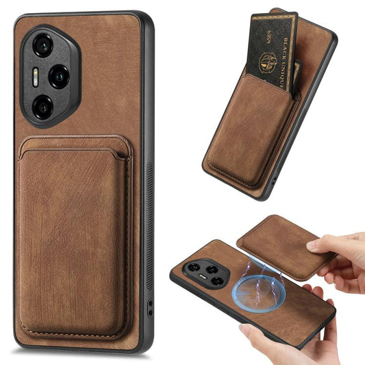 Retro Leather Card Bag Magnetic Phone Case, Compatible with Honor 300 Pro