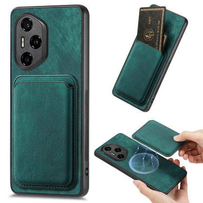 Retro Leather Card Bag Magnetic Phone Case, Compatible with Honor 300 Pro