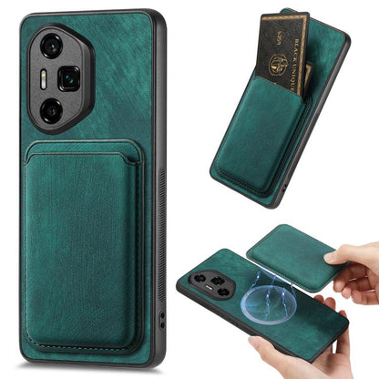Retro Leather Card Bag Magnetic Phone Case, Compatible with Honor 300 Ultra