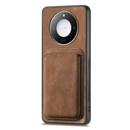 Retro Leather Card Bag Magnetic Phone Case, Compatible with Honor X60 5G