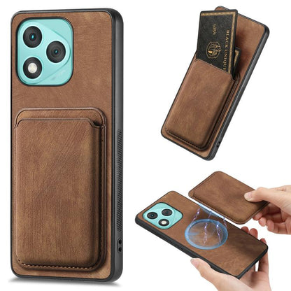 Retro Leather Card Bag Magnetic Phone Case, Compatible with Honor 400 Lite Global