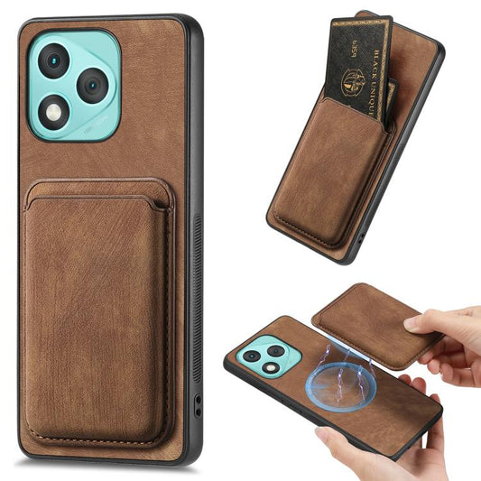 Retro Leather Card Bag Magnetic Phone Case, Compatible with Honor 400 Lite Global