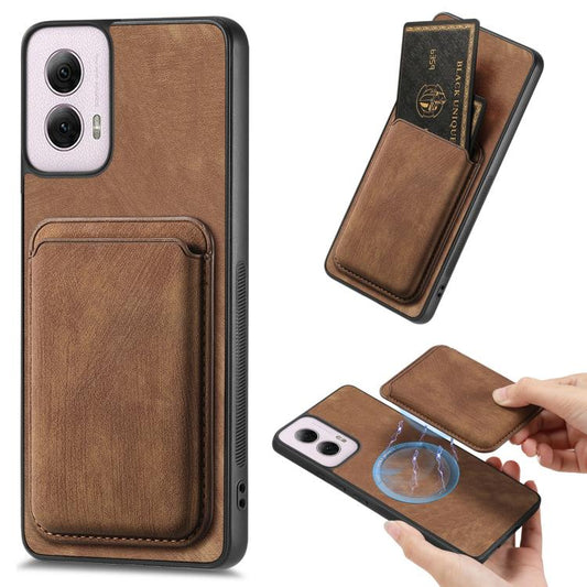 Retro Leather Card Bag Magnetic Phone Case, Compatible with Motorola Moto G Power 5G 2024