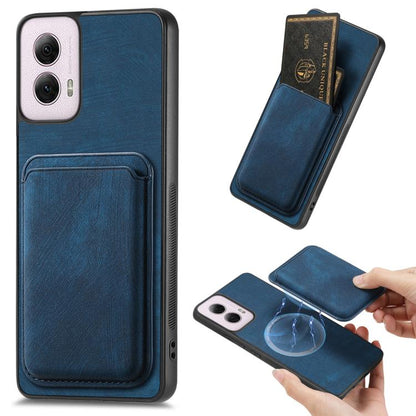 Retro Leather Card Bag Magnetic Phone Case, Compatible with Motorola Moto G Power 5G 2024