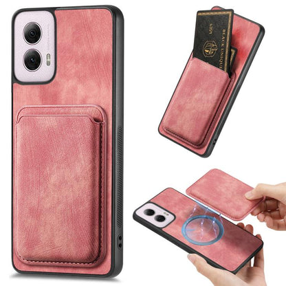 Retro Leather Card Bag Magnetic Phone Case, Compatible with Motorola Moto G Power 5G 2024