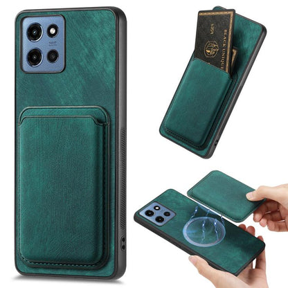 Retro Leather Card Bag Magnetic Phone Case, Compatible with Motorola Moto G 5G 2025
