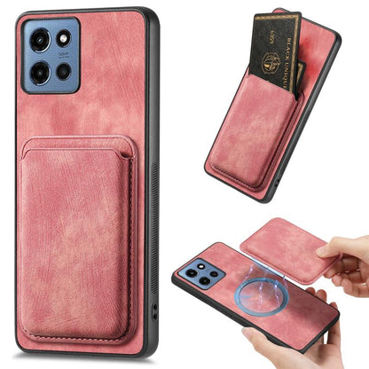 Retro Leather Card Bag Magnetic Phone Case, Compatible with Motorola Moto G 5G 2025