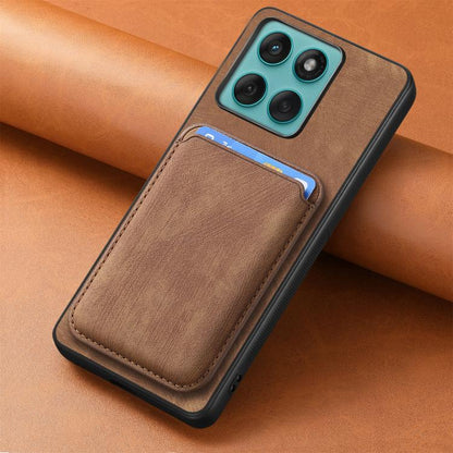 Retro Leather Card Bag Magnetic Phone Case, Compatible with Motorola Moto Edge 60 Fusion
