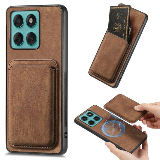 Retro Leather Card Bag Magnetic Phone Case, Compatible with Motorola Moto Edge 60 Fusion