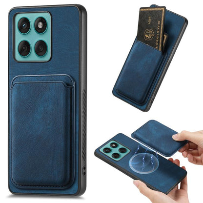 Retro Leather Card Bag Magnetic Phone Case, Compatible with Motorola Moto Edge 60 Fusion