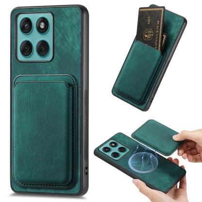 Retro Leather Card Bag Magnetic Phone Case, Compatible with Motorola Moto Edge 60 Fusion