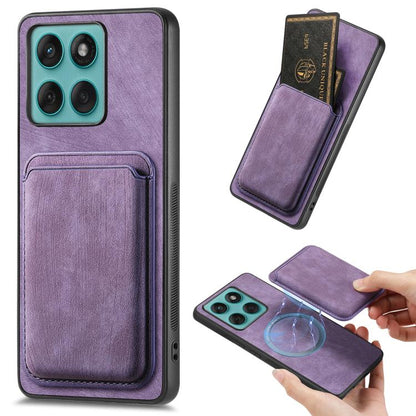 Retro Leather Card Bag Magnetic Phone Case, Compatible with Motorola Moto Edge 60 Fusion