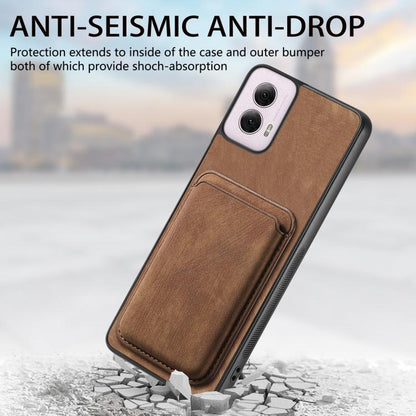 Retro Leather Card Bag Magnetic Phone Case, Compatible with Motorola Moto Edge 60 Fusion
