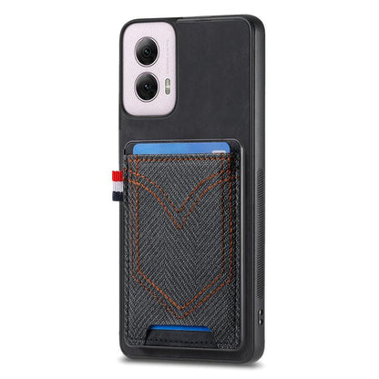 Denim Texture Leather Skin Phone Case with Card Slot, Compatible with Motorola Moto G Power 5G 2024