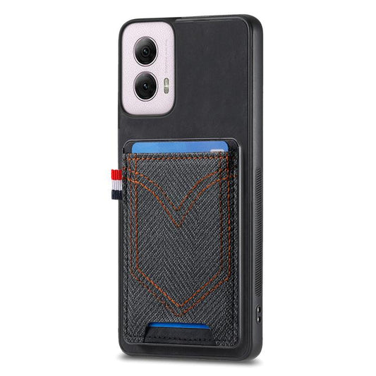 Denim Texture Leather Skin Phone Case with Card Slot, Compatible with Motorola Moto G Power 5G 2024