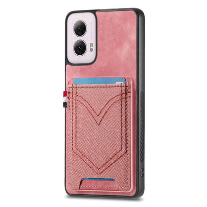 Denim Texture Leather Skin Phone Case with Card Slot, Compatible with Motorola Moto G Power 5G 2024