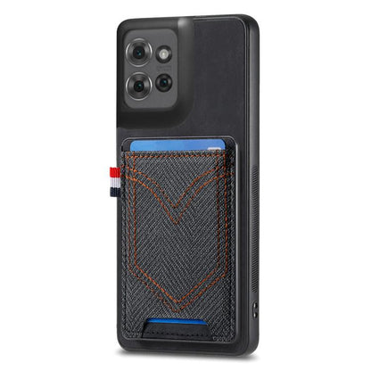 Denim Texture Leather Skin Phone Case with Card Slot, Compatible with Motorola Moto G Power 2025 5G