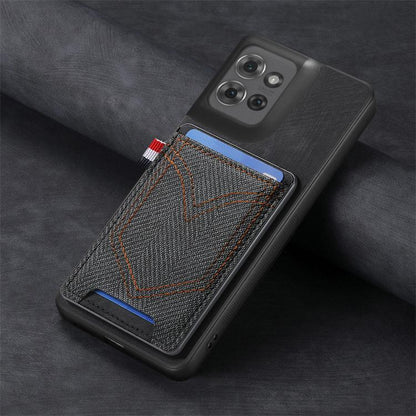 Denim Texture Leather Skin Phone Case with Card Slot, Compatible with Motorola Moto G Power 2025 5G