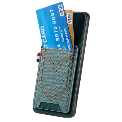 Denim Texture Leather Skin Phone Case with Card Slot, Compatible with Motorola Moto G Power 2025 5G