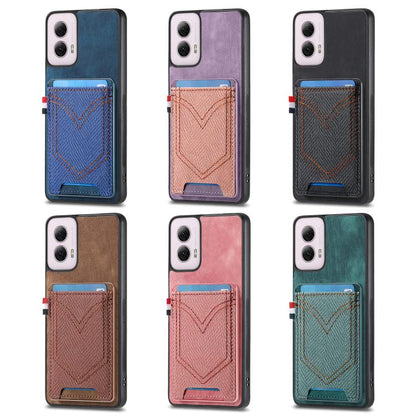 Denim Texture Leather Skin Phone Case with Card Slot, Compatible with Motorola Moto G Power 5G 2024