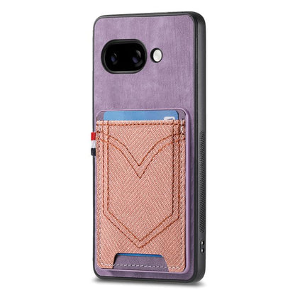 Denim Texture Leather Skin Phone Case with Card Slot, Compatible with Google Pixel 9a