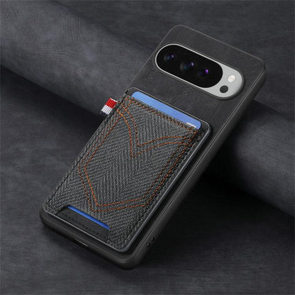 Denim Texture Leather Skin Phone Case with Card Slot