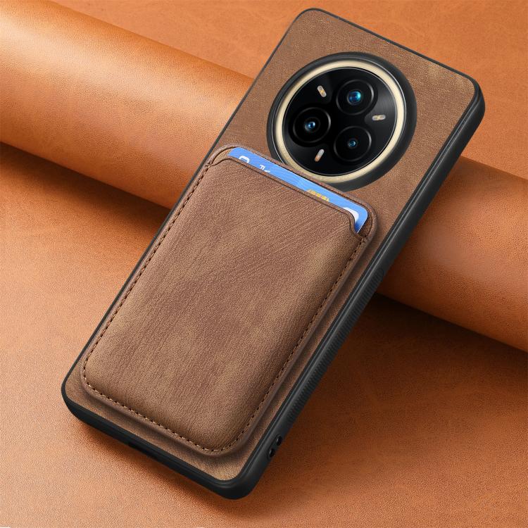 Retro Leather Card Bag Magnetic Phone Case, Compatible with Realme 14 Pro