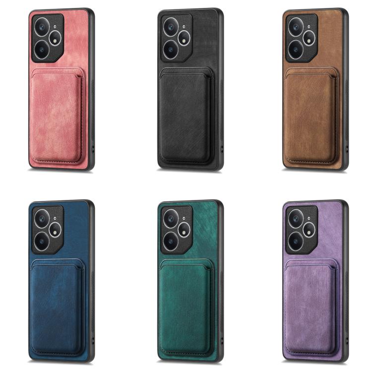 Retro Leather Card Bag Magnetic Phone Case, Compatible with Realme 14 Pro