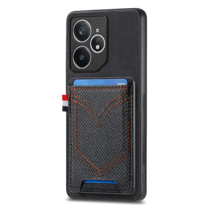 Denim Texture Leather Skin Phone Case with Card Slot, Compatible with Realme Neo7