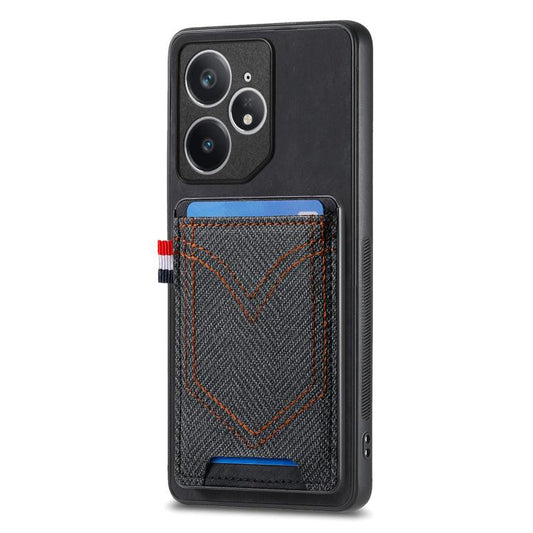 Denim Texture Leather Skin Phone Case with Card Slot, Compatible with Realme Neo7