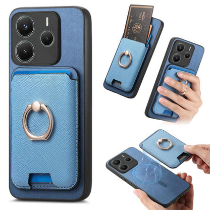 Retro Cross Leather Ring Vertical Insert Card Bag MagSafe Phone Case