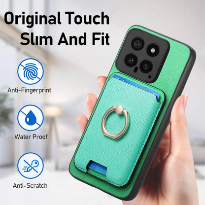 Retro Cross Leather Ring Vertical Insert Card Bag MagSafe Phone Case
